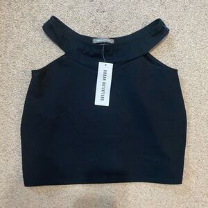 Urban outfitters black shoulders out cropped tank top‎ size small NWT